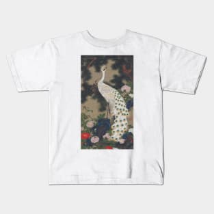 Ito Jakuchu: Old Pine Tree and Peacock (Rosho Kujaku-zu) Kids T-Shirt